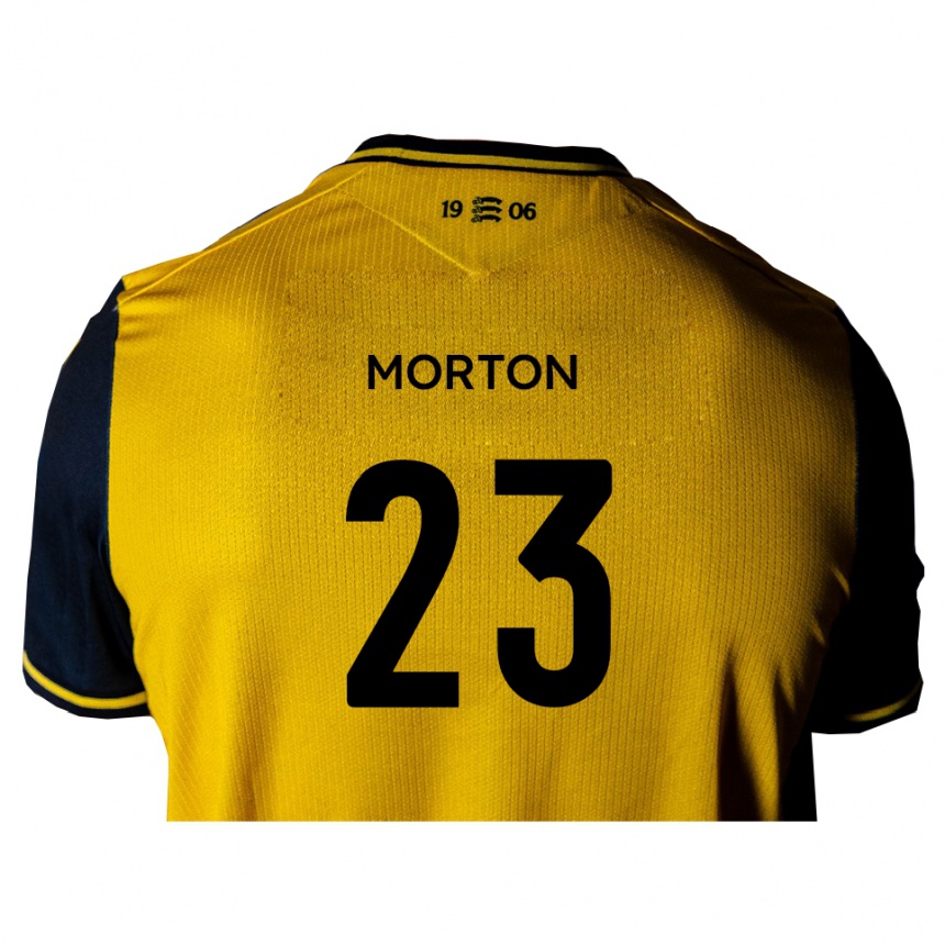 גברים כדורגל James Morton #23 צהוב שחור הרחק ג'רזי 2025/26