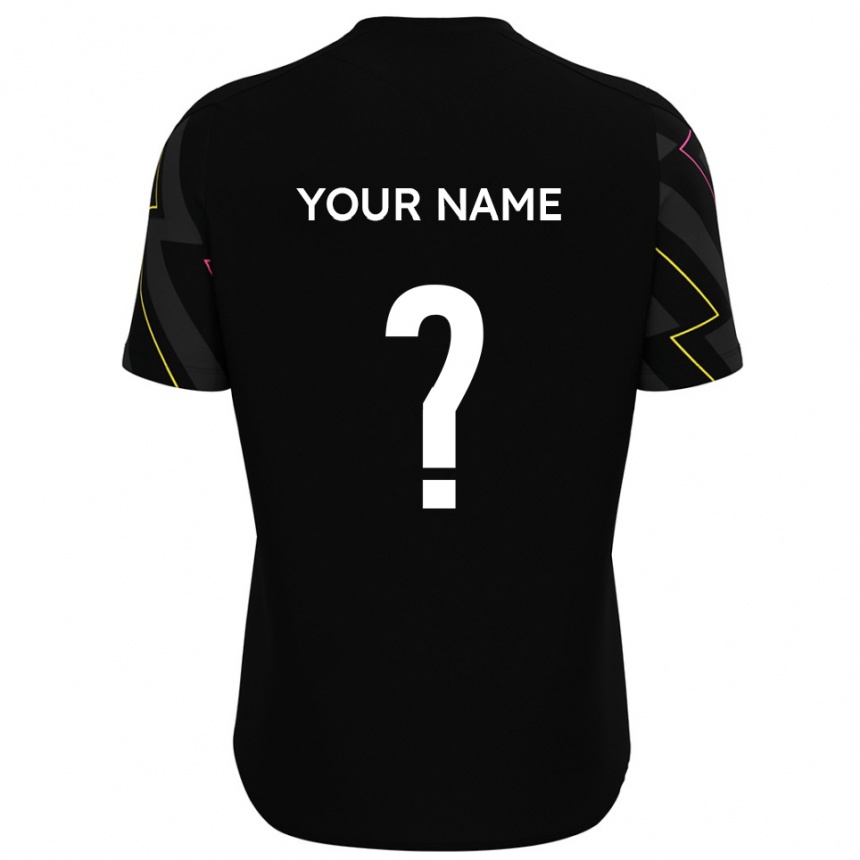 גברים כדורגל השם שלך #0 שחור אפור הרחק ג'רזי 2025/26