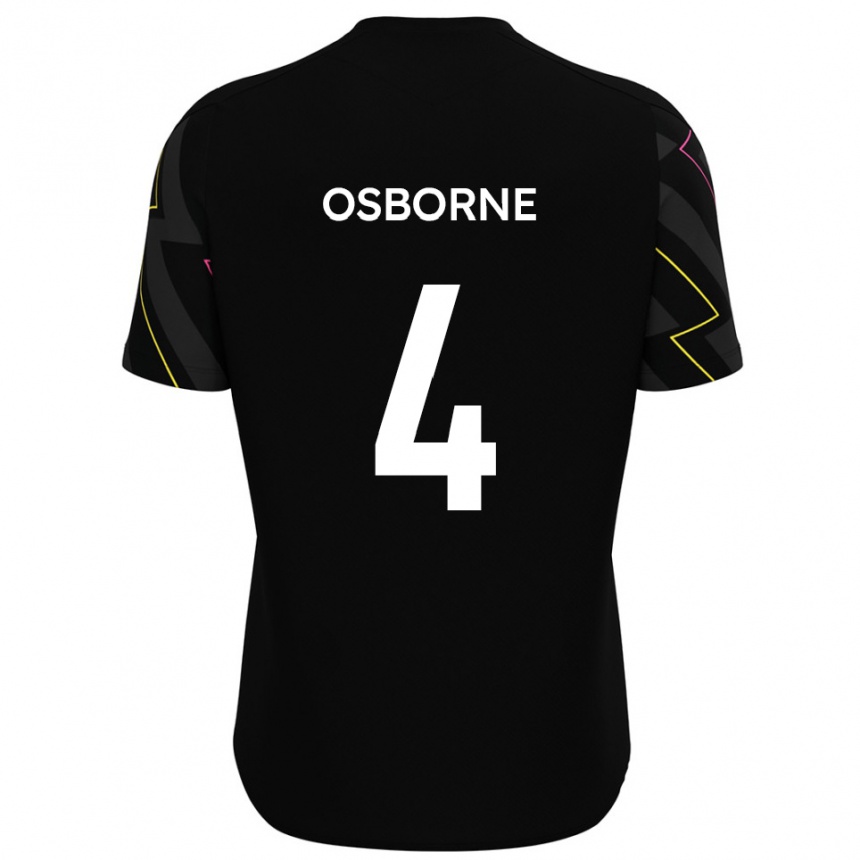 גברים כדורגל ג׳יימי אוסבורן #4 שחור אפור הרחק ג'רזי 2025/26