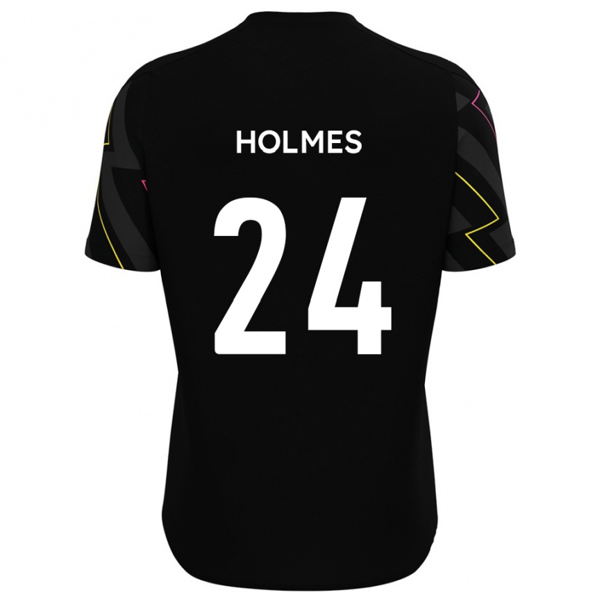 גברים כדורגל Fin Holmes #24 שחור אפור הרחק ג'רזי 2025/26