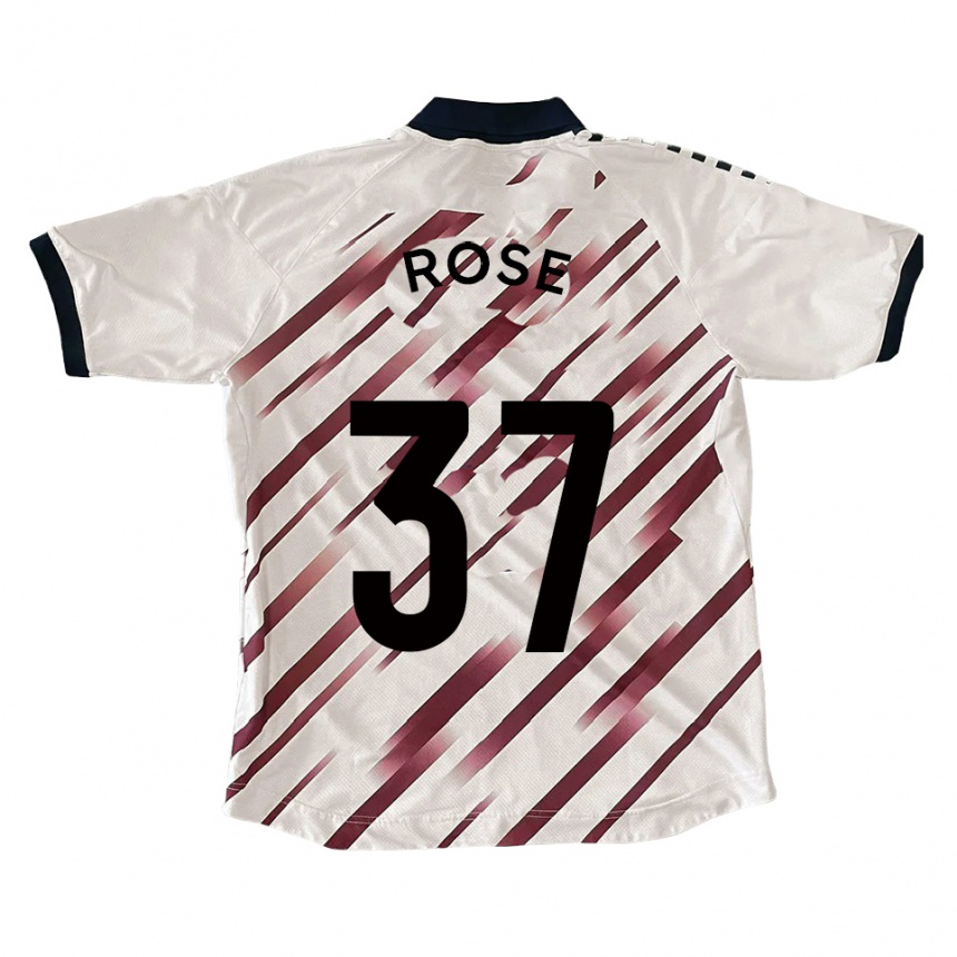גברים כדורגל אוליבר ג׳יימס רוז #37 לבן אדום הרחק ג'רזי 2025/26