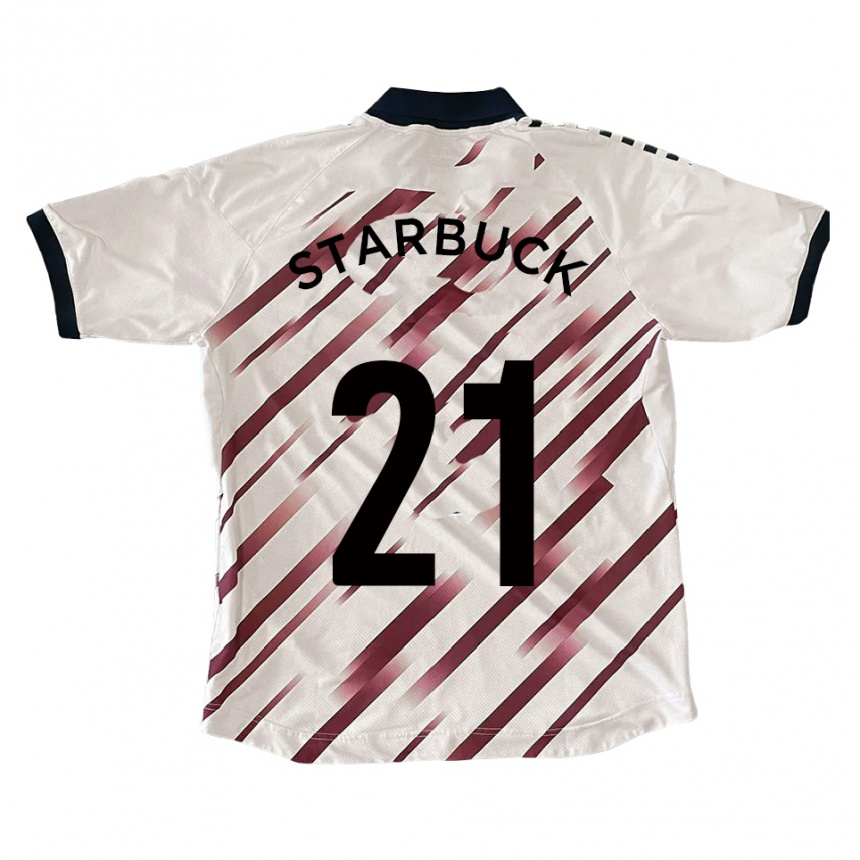 גברים כדורגל ג'ו סטרבוק #21 לבן אדום הרחק ג'רזי 2025/26