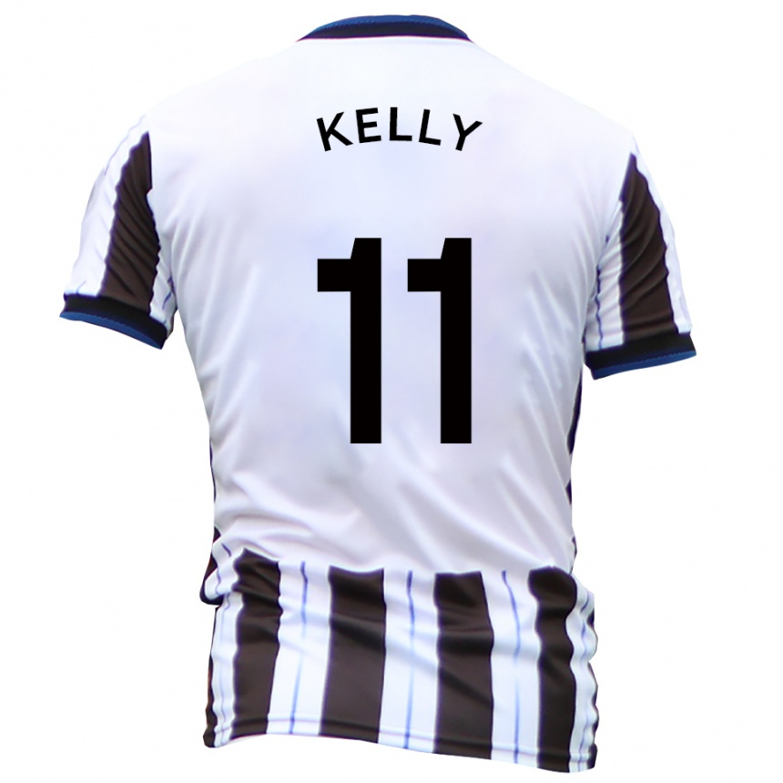 גברים כדורגל אוסקר קלי #11 לבן שחור הרחק ג'רזי 2025/26