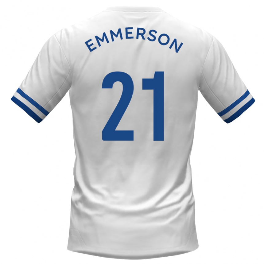 גברים כדורגל זאק אמרסון #21 לבן כחול הרחק ג'רזי 2025/26