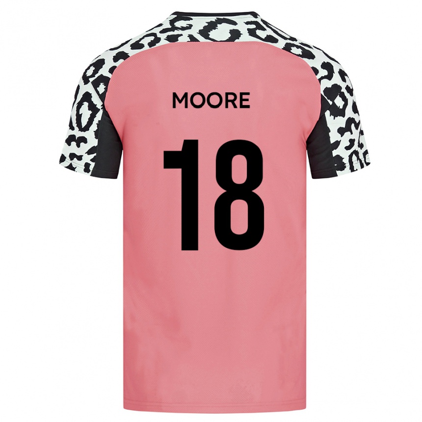 גברים כדורגל Isaac Moore #18 ורוד שחור הרחק ג'רזי 2025/26 גברים כדורגל Isaac Moore #18 ורוד שחור הרחק ג'רזי 2025/26