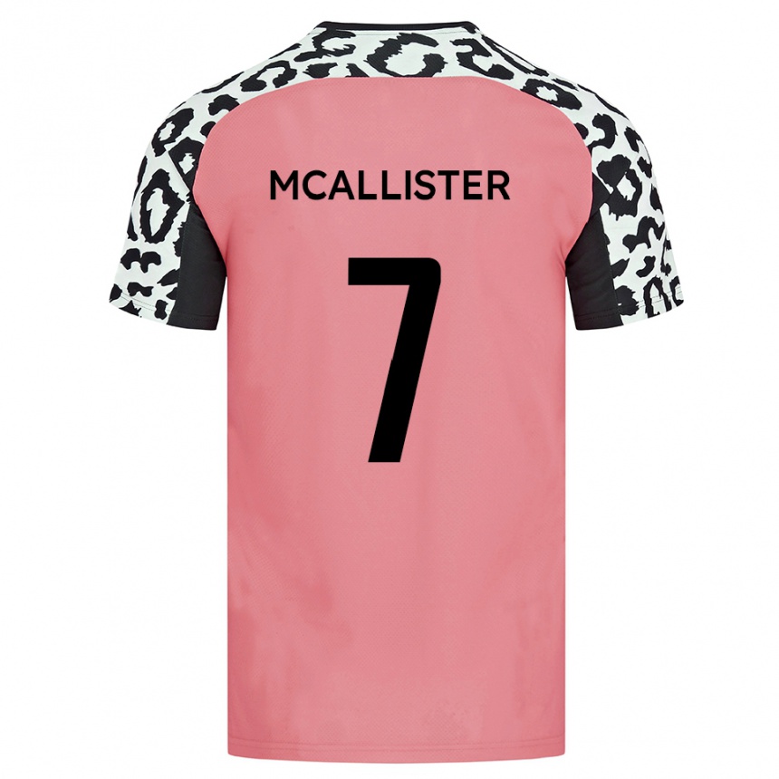 גברים כדורגל קייל מקאליסטר #7 ורוד שחור הרחק ג'רזי 2025/26