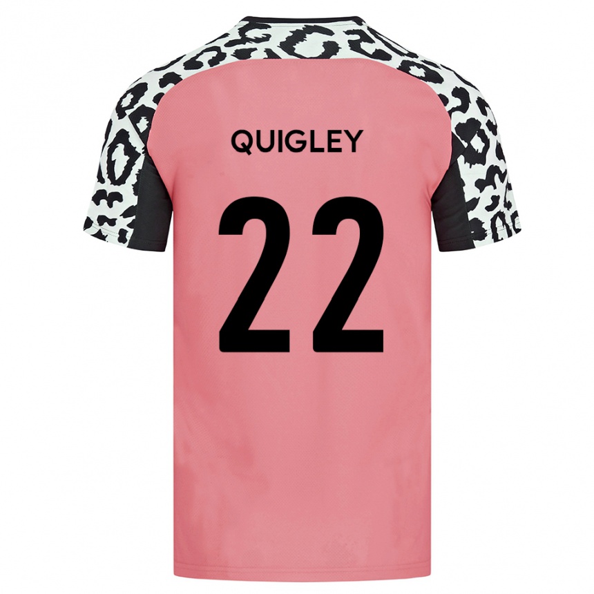 גברים כדורגל ג'ו קוויגלי #22 ורוד שחור הרחק ג'רזי 2025/26