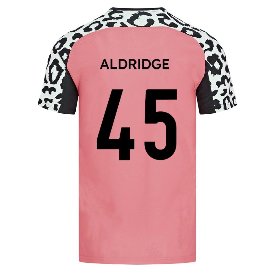 גברים כדורגל Jesse Aldridge #45 ורוד שחור הרחק ג'רזי 2025/26