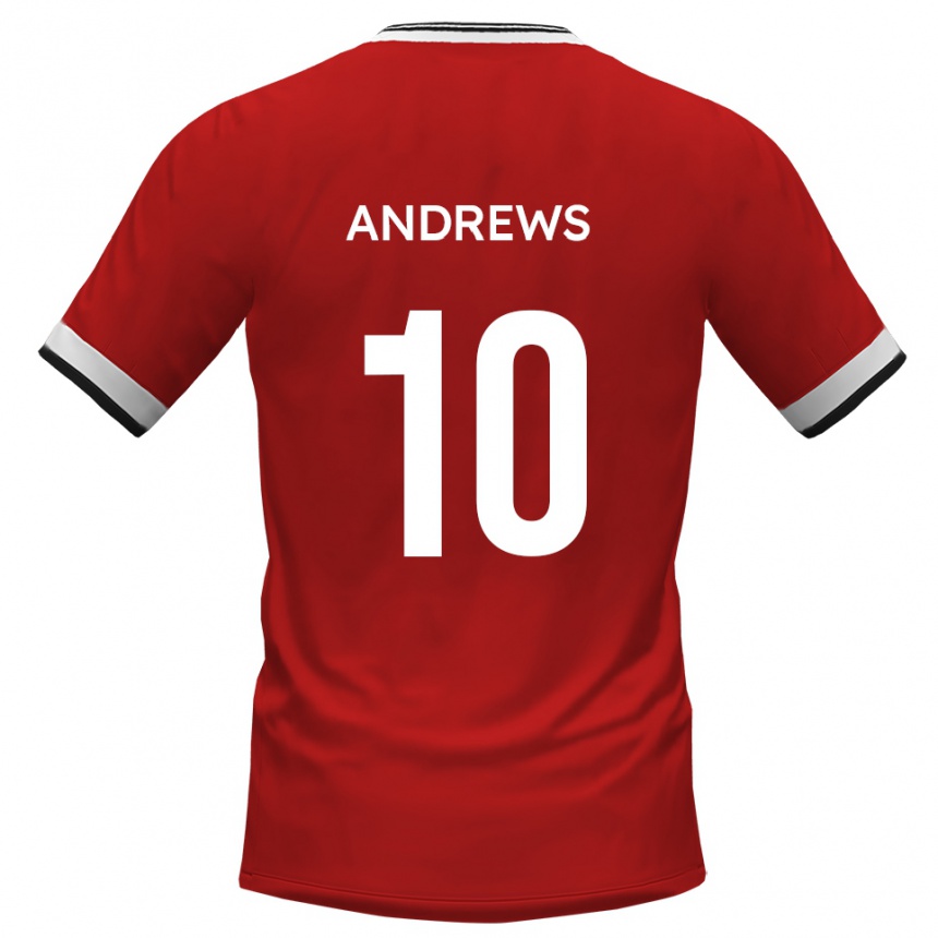 גברים כדורגל קורי אנדרוז #10 לבן שחור הרחק ג'רזי 2025/26