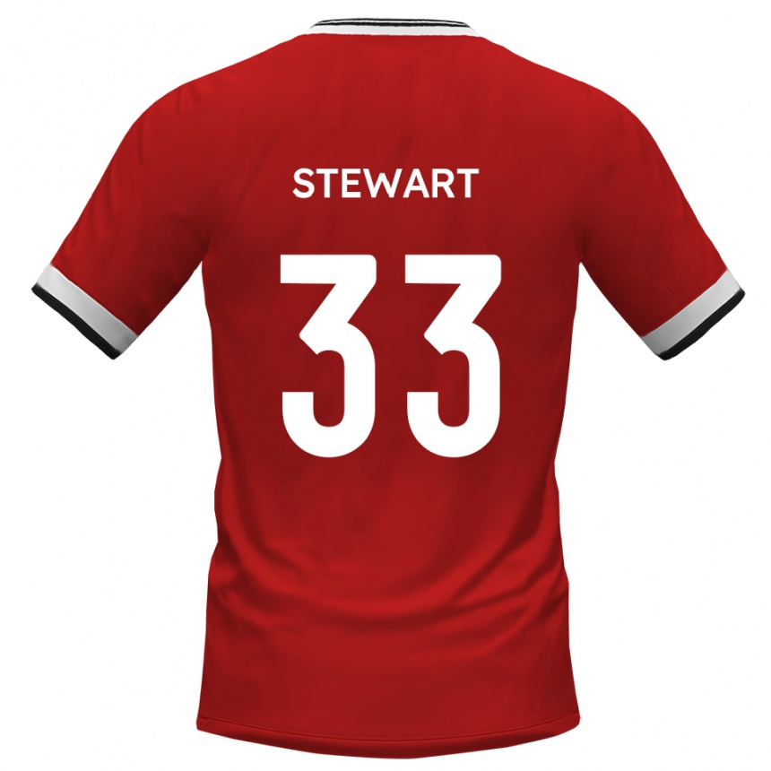 גברים כדורגל Noah Stewart #33 לבן שחור הרחק ג'רזי 2025/26