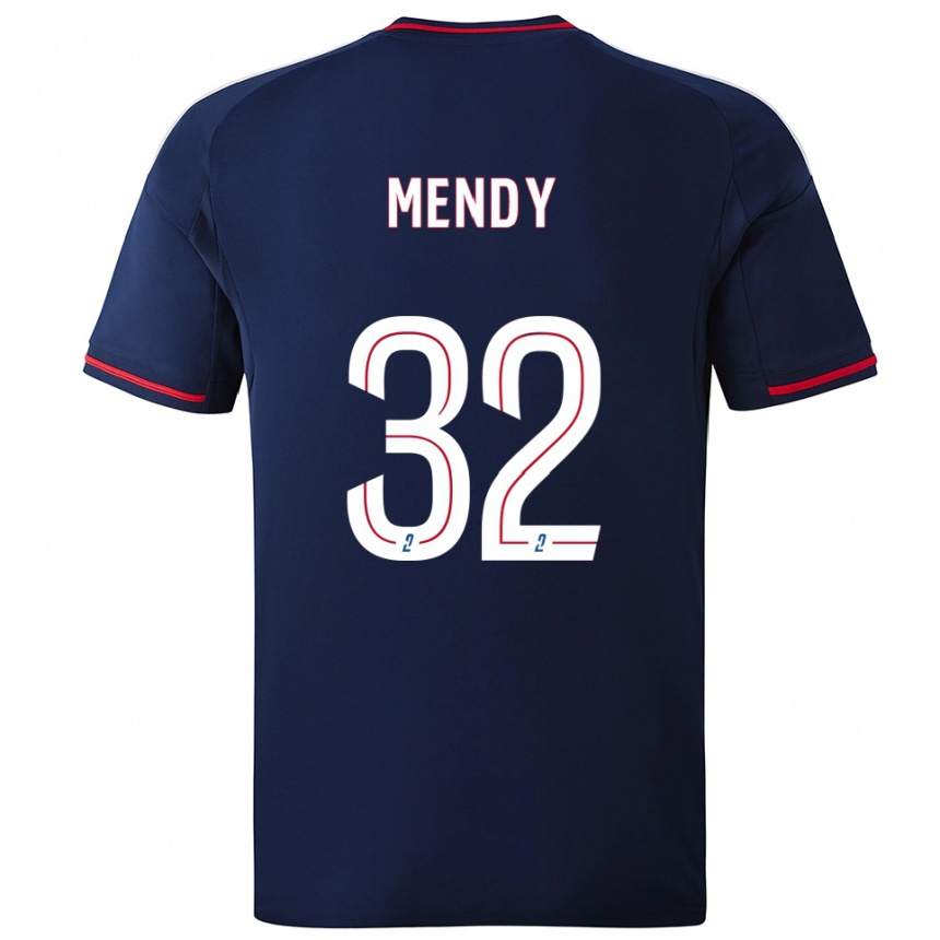 גברים כדורגל מיילין מנדי #32 כחול נייבי אדום הרחק ג'רזי 2025/26
