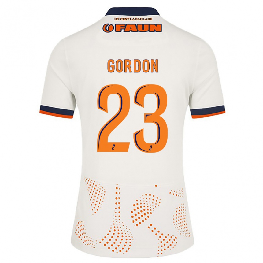 גברים כדורגל Sh'nia Gordon #23 לבן כתום הרחק ג'רזי 2025/26