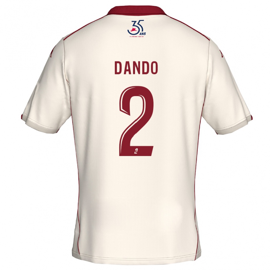 גברים כדורגל Mathis Dando #2 לבן בורדו הרחק ג'רזי 2025/26