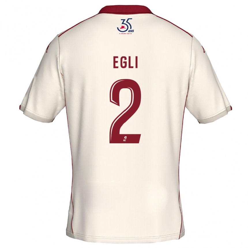 גברים כדורגל Mattéo Egli #2 לבן בורדו הרחק ג'רזי 2025/26