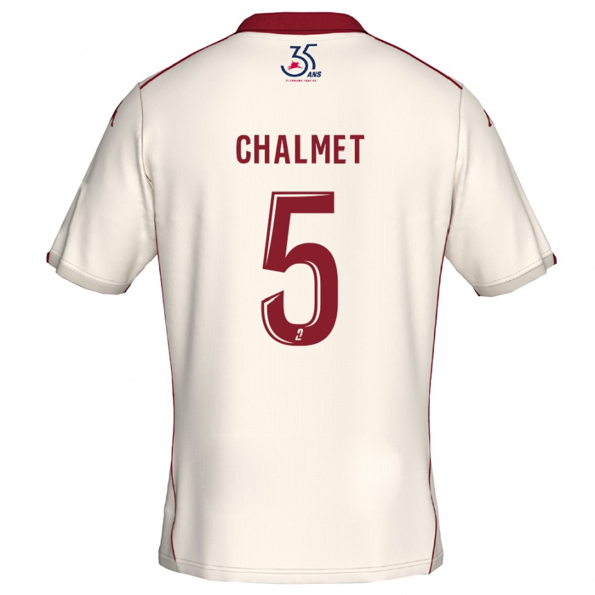 גברים כדורגל מלאני שאלמט #5 לבן בורדו הרחק ג'רזי 2025/26