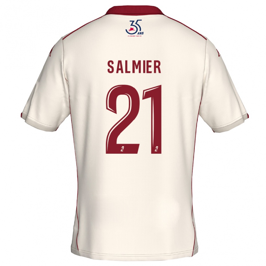 גברים כדורגל Yoann Salmier #21 לבן בורדו הרחק ג'רזי 2025/26