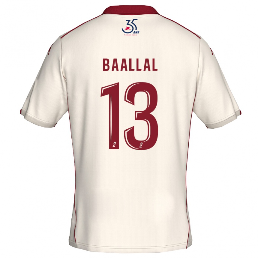 גברים כדורגל עבדאללה בעלאל #13 לבן בורדו הרחק ג'רזי 2025/26