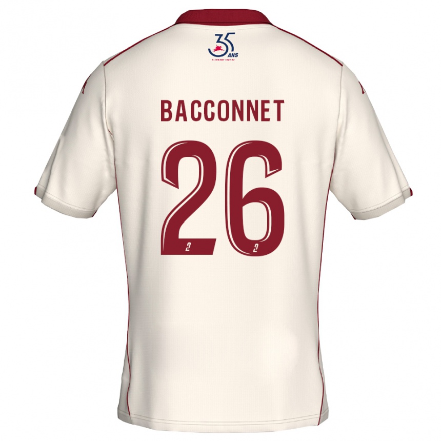 גברים כדורגל Marylou Bacconnet #26 לבן בורדו הרחק ג'רזי 2025/26