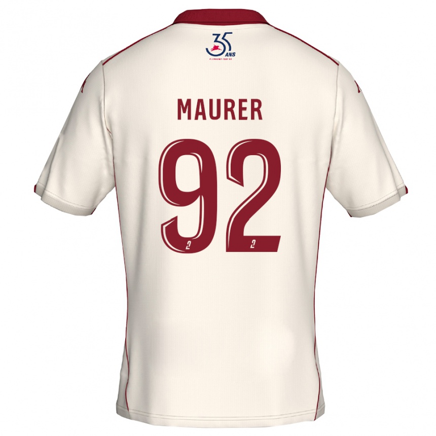 גברים כדורגל איימן מאורר #92 לבן בורדו הרחק ג'רזי 2025/26