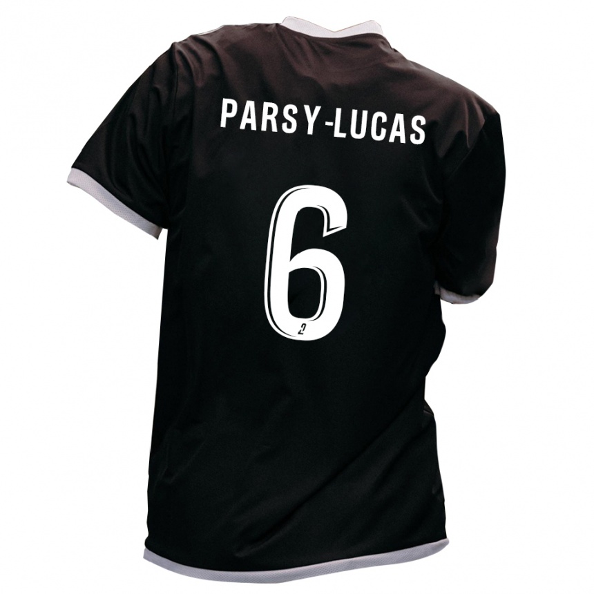 גברים כדורגל Andréa Parsy-Lucas #6 שחור זהב הרחק ג'רזי 2025/26