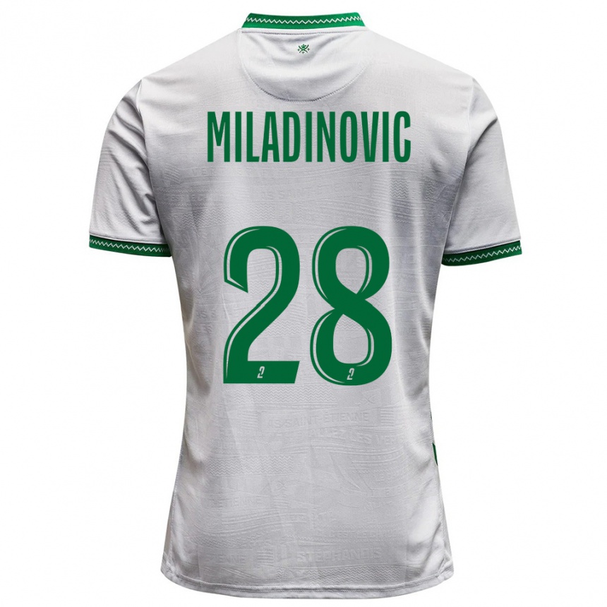גברים כדורגל איגור מילדינוביץ' #28 לבן ירוק הרחק ג'רזי 2025/26