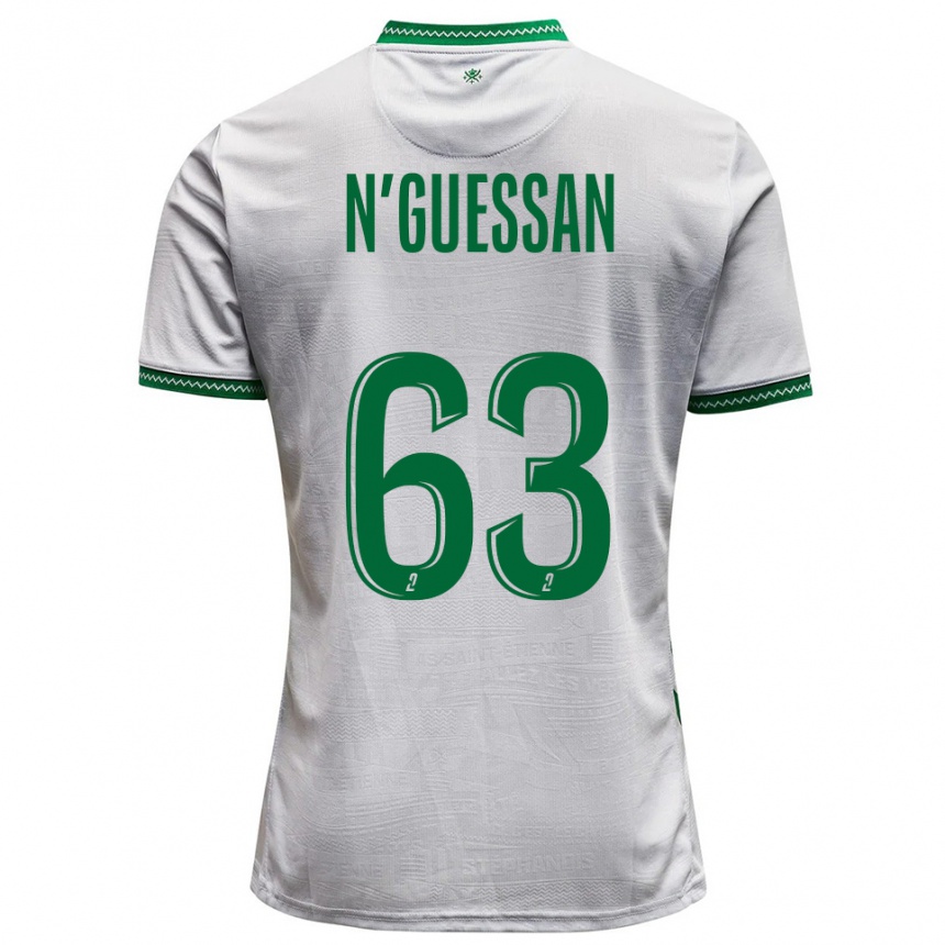 גברים כדורגל Djylian N'guessan #63 לבן ירוק הרחק ג'רזי 2025/26