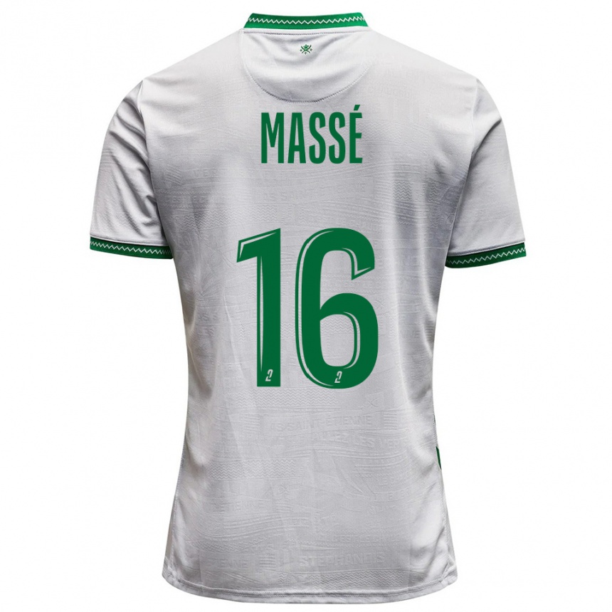 גברים כדורגל Maël Massé #16 לבן ירוק הרחק ג'רזי 2025/26