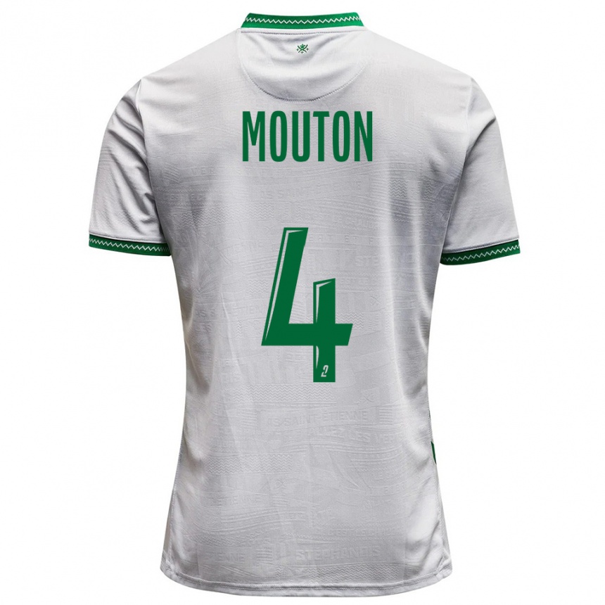 גברים כדורגל Nathan Mouton #4 לבן ירוק הרחק ג'רזי 2025/26