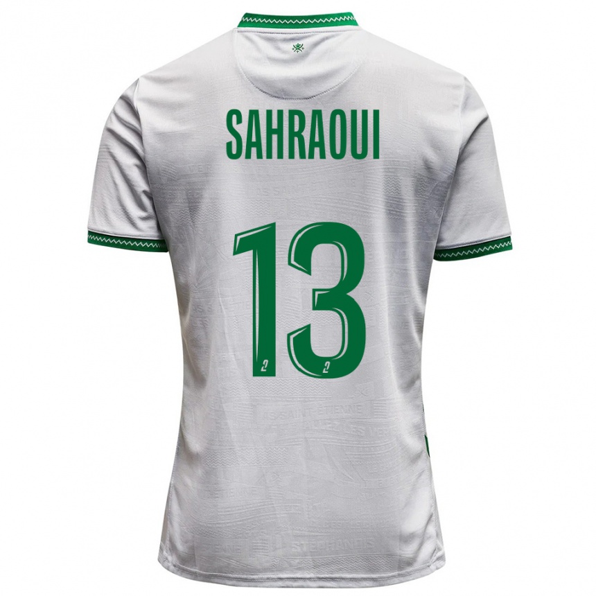 גברים כדורגל Jebryl Sahraoui #13 לבן ירוק הרחק ג'רזי 2025/26