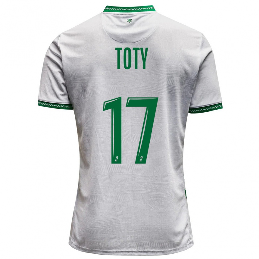 גברים כדורגל Mylan Toty #17 לבן ירוק הרחק ג'רזי 2025/26