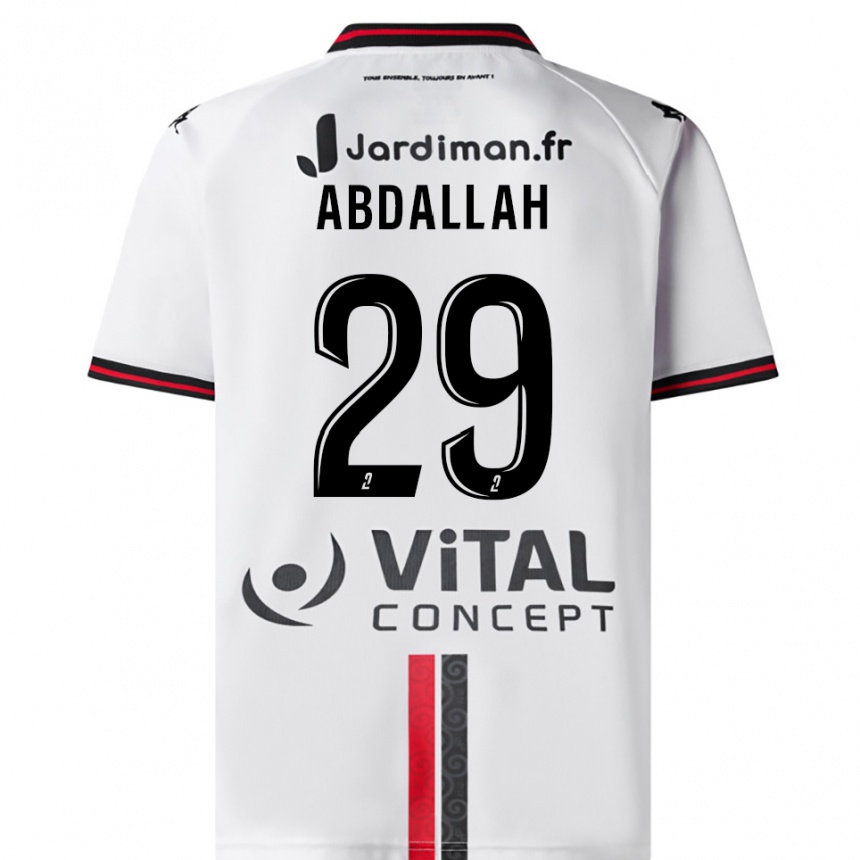 גברים כדורגל עבדל-חכים עבדאללה #29 לבן אדום הרחק ג'רזי 2025/26