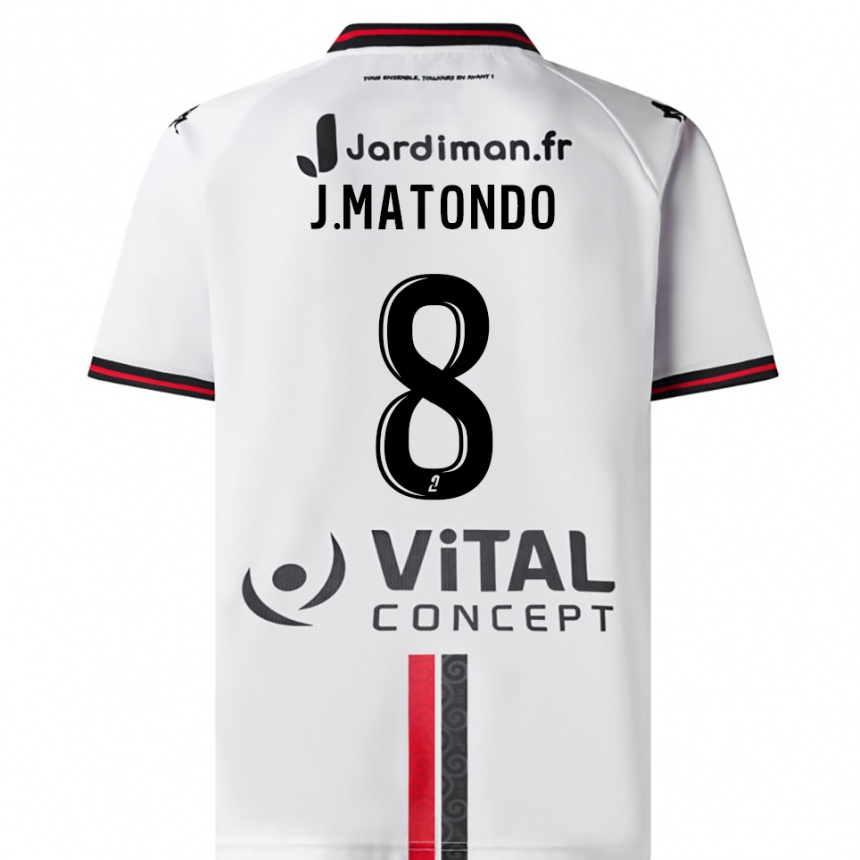 גברים כדורגל ג׳ואל מדונדו #8 לבן אדום הרחק ג'רזי 2025/26