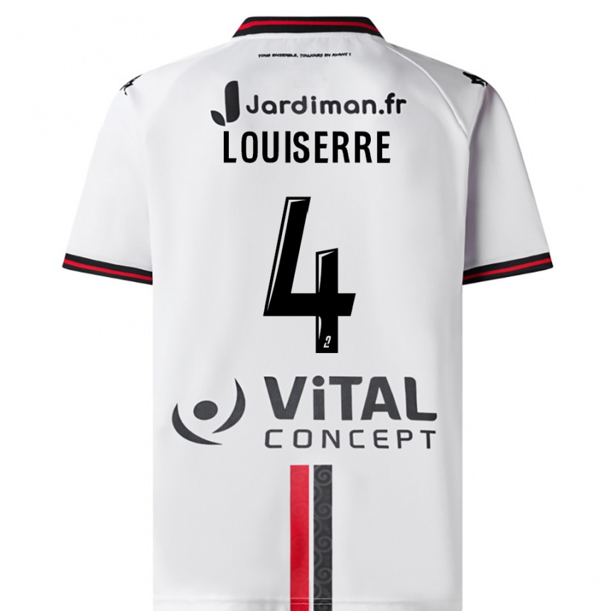 גברים כדורגל דילן לואיזר #4 לבן אדום הרחק ג'רזי 2025/26