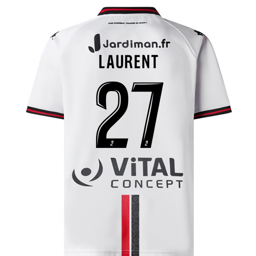 גברים כדורגל אמלין לורן #27 לבן אדום הרחק ג'רזי 2025/26