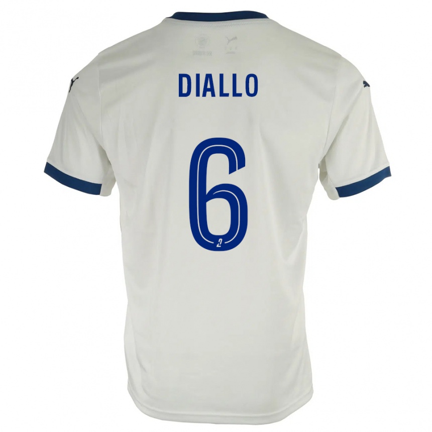 גברים כדורגל Amadou Diallo #6 לבן כחול הרחק ג'רזי 2025/26