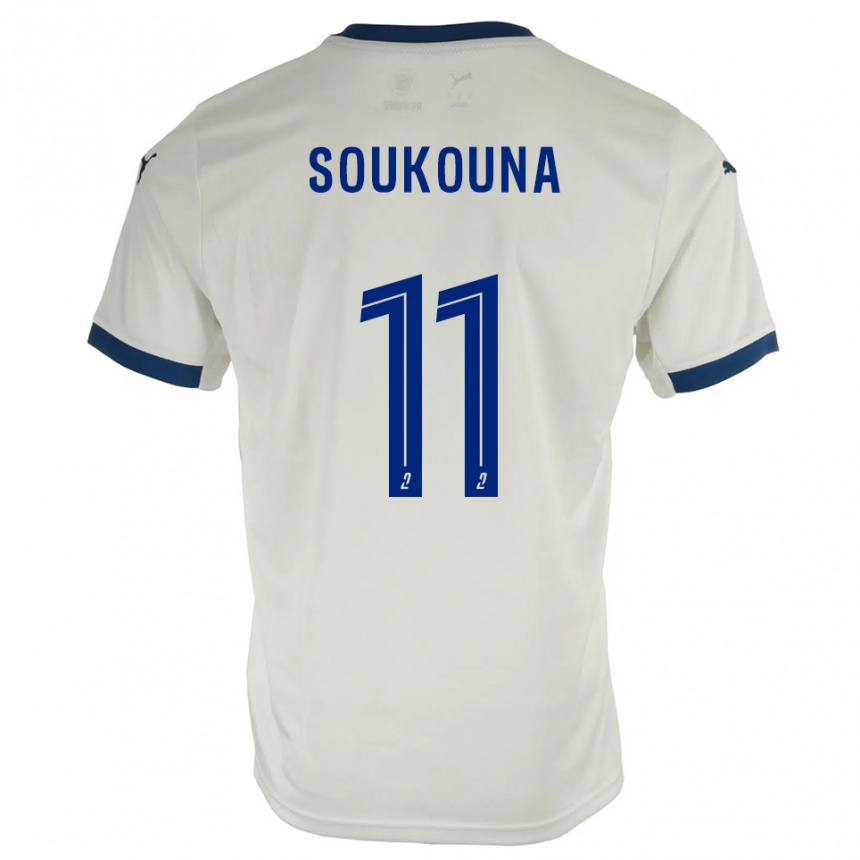 גברים כדורגל Idrissa Soukouna #11 לבן כחול הרחק ג'רזי 2025/26