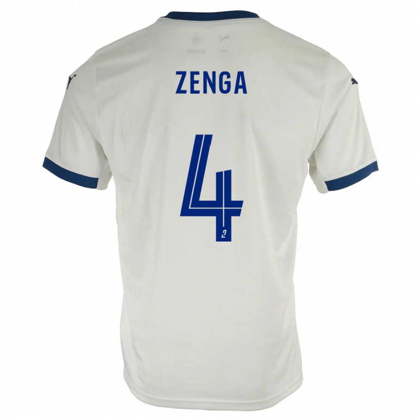 גברים כדורגל פרסטון זנגה #4 לבן כחול הרחק ג'רזי 2025/26