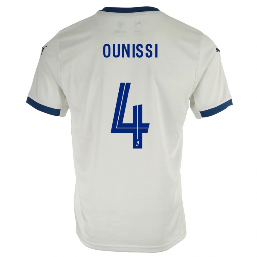 גברים כדורגל Ilian Ounissi #4 לבן כחול הרחק ג'רזי 2025/26
