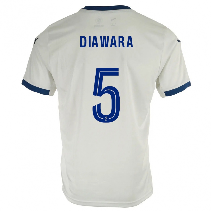 גברים כדורגל Sankhoun Diawara #5 לבן כחול הרחק ג'רזי 2025/26