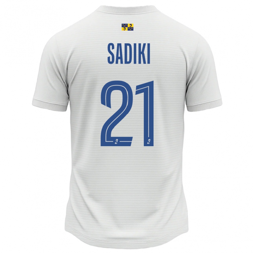 גברים כדורגל Nehla Sadiki #21 לבן כחול הרחק ג'רזי 2025/26