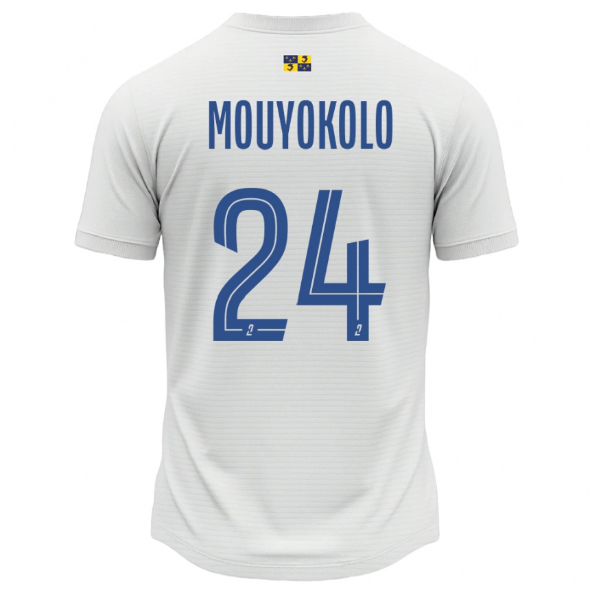 גברים כדורגל Loris Mouyokolo #24 לבן כחול הרחק ג'רזי 2025/26