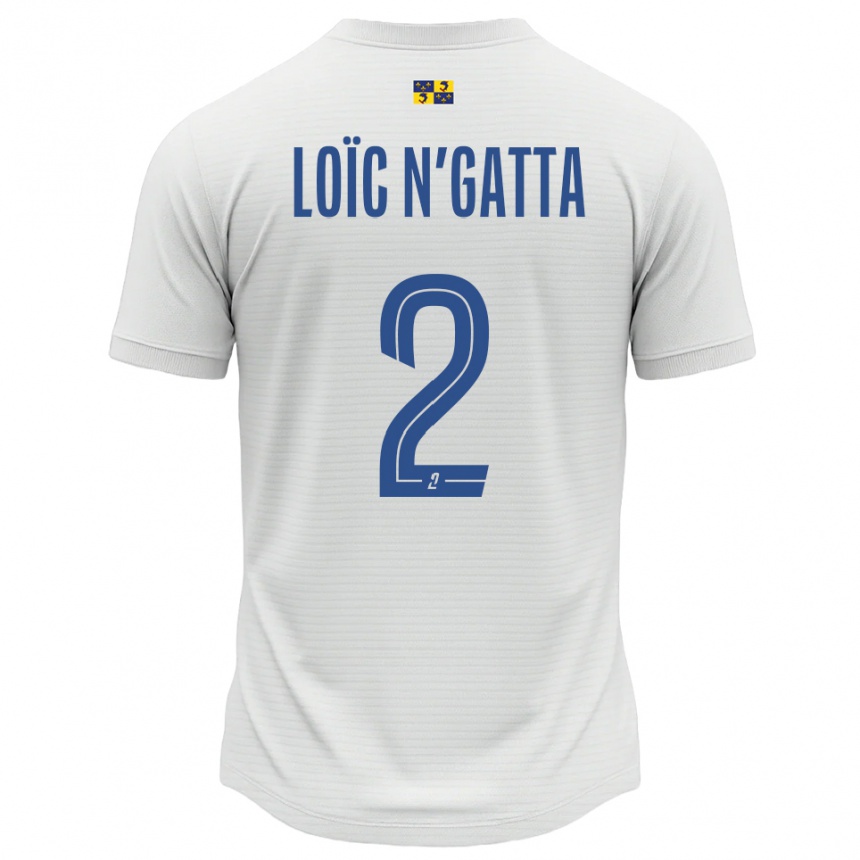 גברים כדורגל Ange Loïc N'gatta #2 לבן כחול הרחק ג'רזי 2025/26