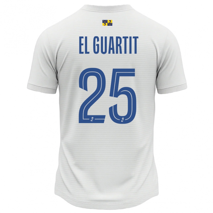 גברים כדורגל Yassine El Guartit #25 לבן כחול הרחק ג'רזי 2025/26