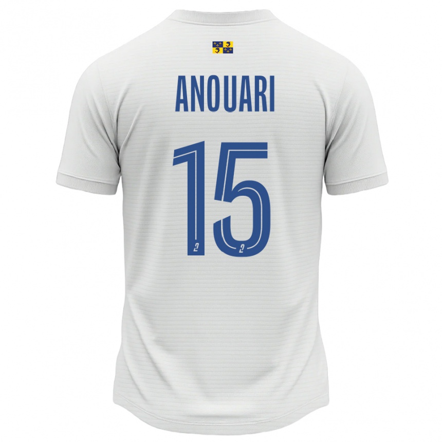 גברים כדורגל Naël Anouari #15 לבן כחול הרחק ג'רזי 2025/26