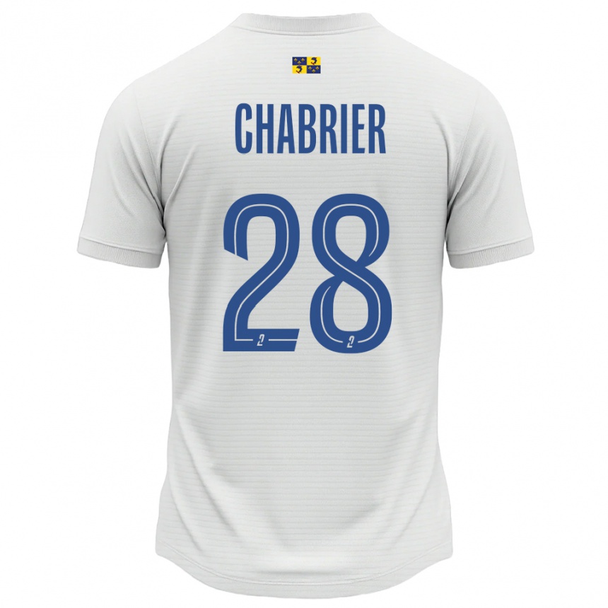 גברים כדורגל Mélanie Chabrier #28 לבן כחול הרחק ג'רזי 2025/26