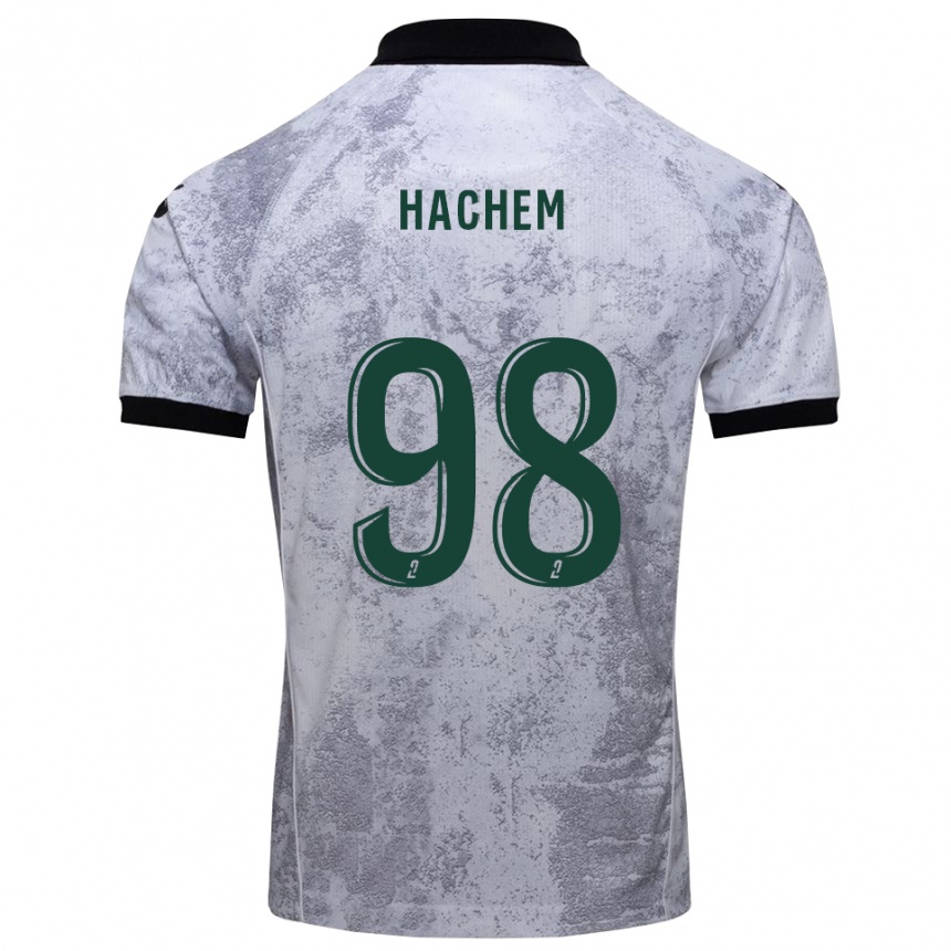 גברים כדורגל ריאד האשם #98 לבן שחור הרחק ג'רזי 2025/26