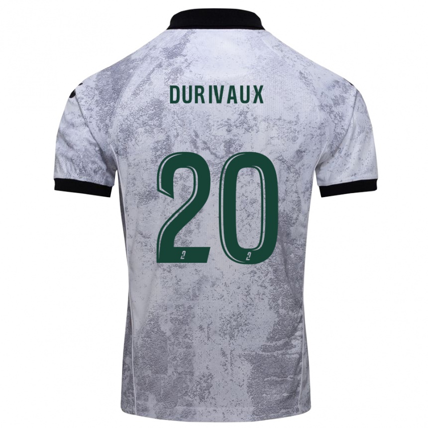 גברים כדורגל Dylan Durivaux #20 לבן שחור הרחק ג'רזי 2025/26