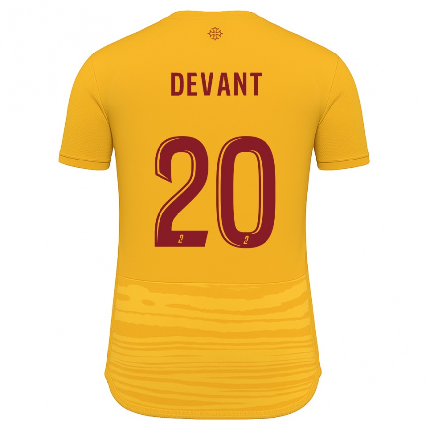 גברים כדורגל Caroline Devant #20 כתום בורדו הרחק ג'רזי 2025/26