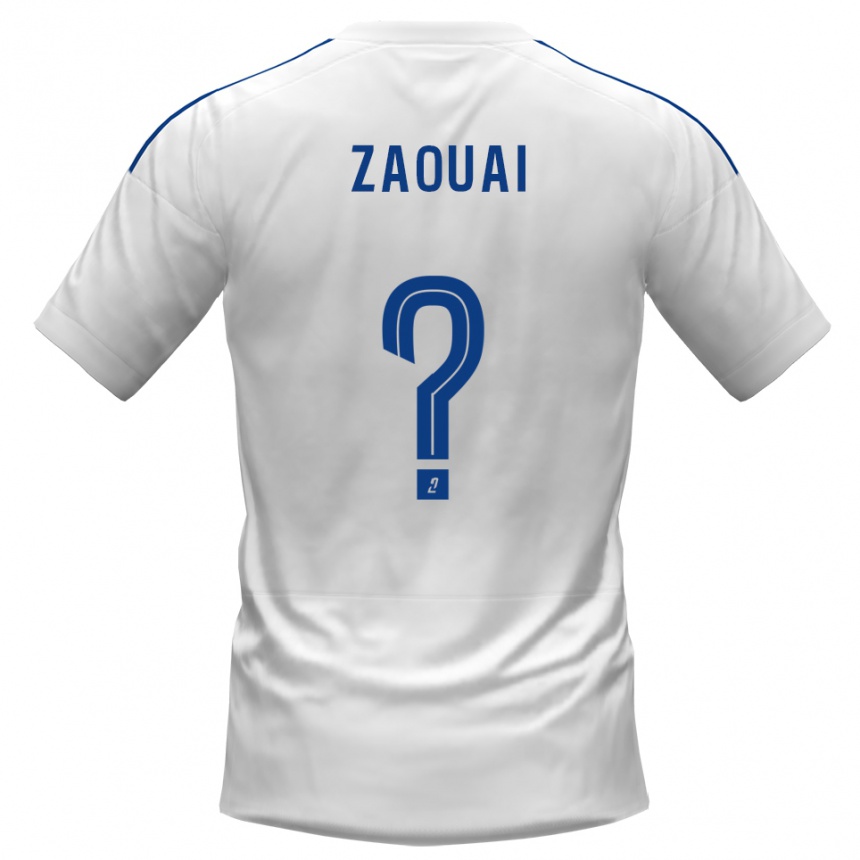 גברים כדורגל Alexandre Zaouai #0 לבן כחול הרחק ג'רזי 2025/26