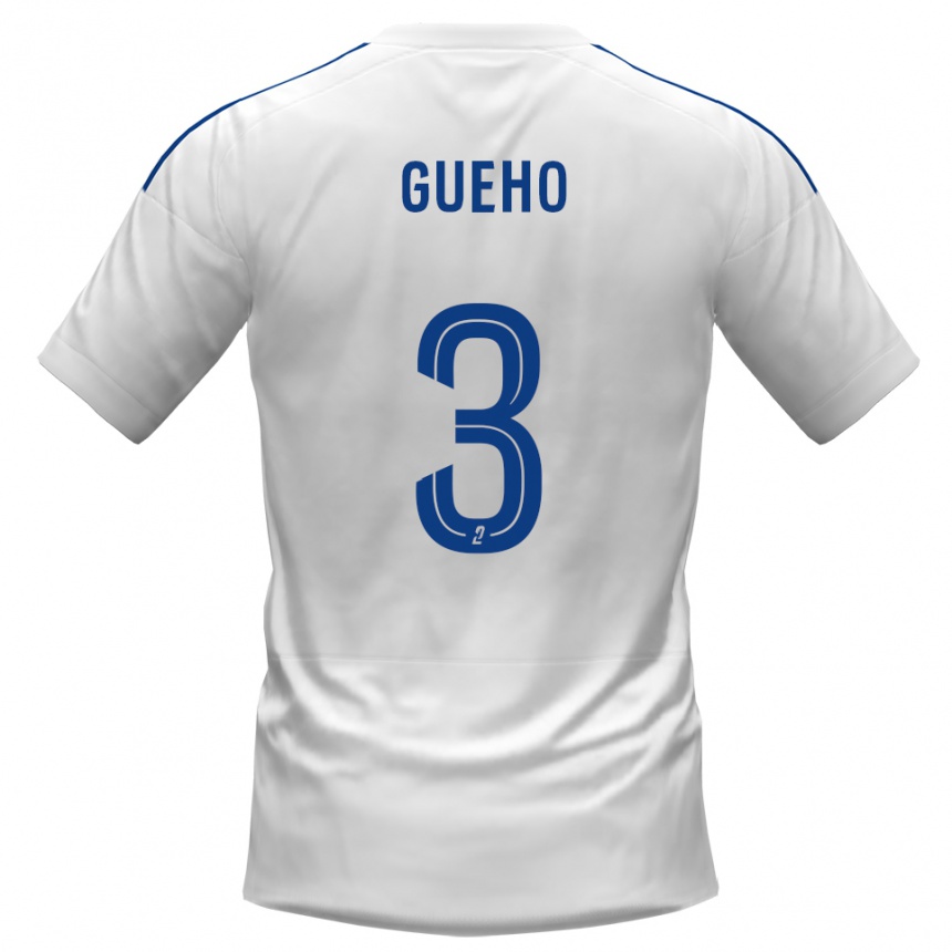 גברים כדורגל Loup-Diwan Gueho #3 לבן כחול הרחק ג'רזי 2025/26